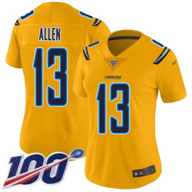 Los Angeles Chargers NFL Football Keenan Allen Gold Jersey Women Limited #13 100th Season Inverted Legend